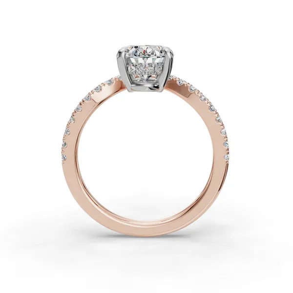 18K Rose Gold Oval Engagement Ring Setting Image 2 SVS Fine Jewelry Oceanside, NY