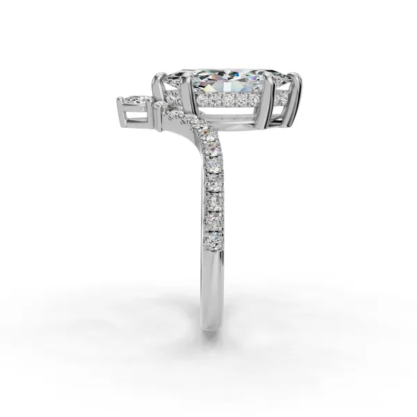 18K White Gold Marquise Engagement Ring Setting Image 3 SVS Fine Jewelry Oceanside, NY