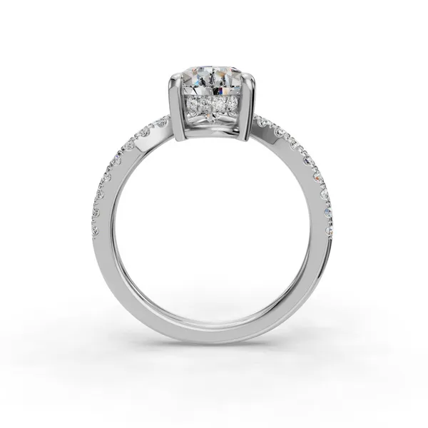 18K White Gold Pear Engagement Ring Setting Image 2 SVS Fine Jewelry Oceanside, NY