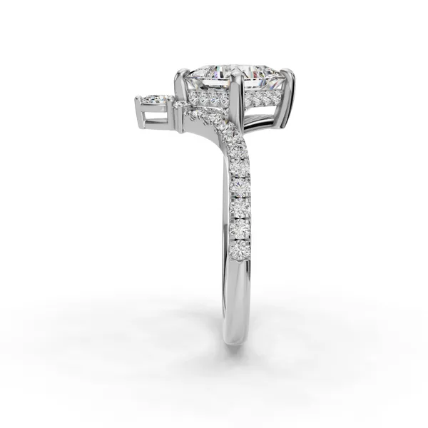 18K White Gold Princess Engagement Ring Setting Image 3 SVS Fine Jewelry Oceanside, NY