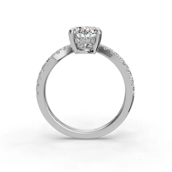18K White Gold Oval Engagement Ring Setting Image 2 SVS Fine Jewelry Oceanside, NY