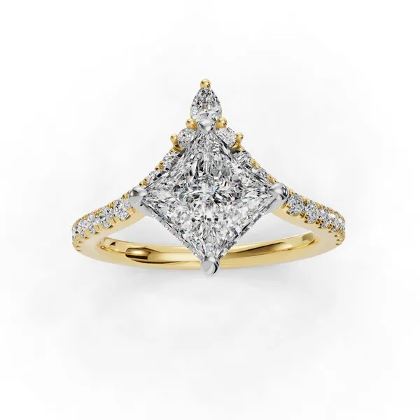 18K Yellow Gold Princess Engagement Ring Setting Image 4 SVS Fine Jewelry Oceanside, NY