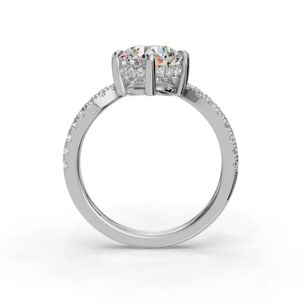 Platinum Round Engagement Ring Setting Image 2 SVS Fine Jewelry Oceanside, NY