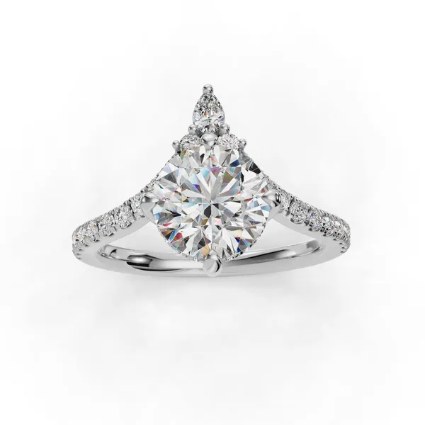 Platinum Round Engagement Ring Setting Image 4 SVS Fine Jewelry Oceanside, NY