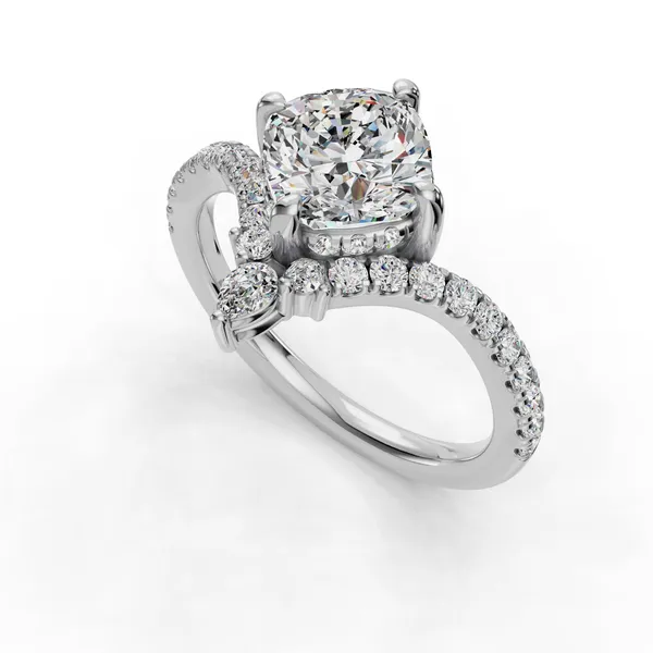 Platinum Cushion Engagement Ring Setting SVS Fine Jewelry Oceanside, NY