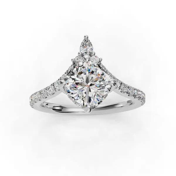Platinum Cushion Engagement Ring Setting Image 4 SVS Fine Jewelry Oceanside, NY