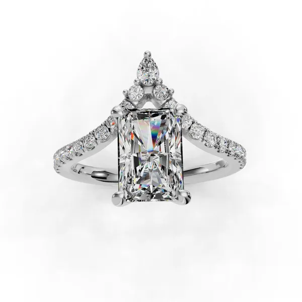 Platinum Radiant Engagement Ring Setting Image 4 SVS Fine Jewelry Oceanside, NY