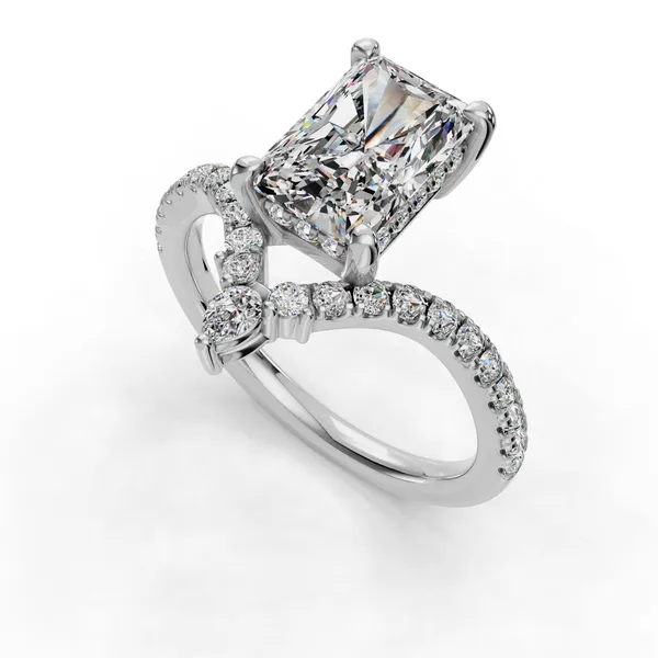 Platinum Radiant Engagement Ring Setting SVS Fine Jewelry Oceanside, NY