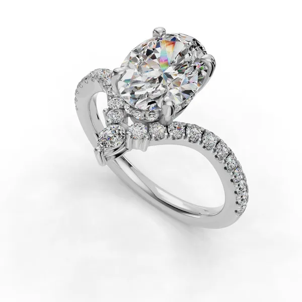 Platinum Oval Engagement Ring Setting SVS Fine Jewelry Oceanside, NY