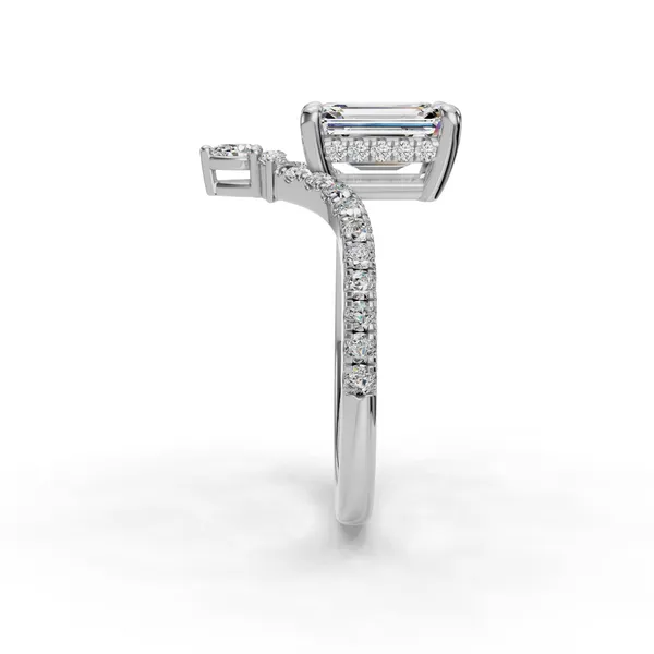 Platinum Emerald Engagement Ring Setting Image 3 SVS Fine Jewelry Oceanside, NY