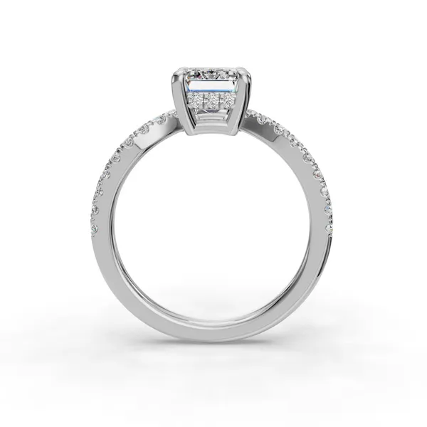 Platinum Emerald Engagement Ring Setting Image 2 SVS Fine Jewelry Oceanside, NY