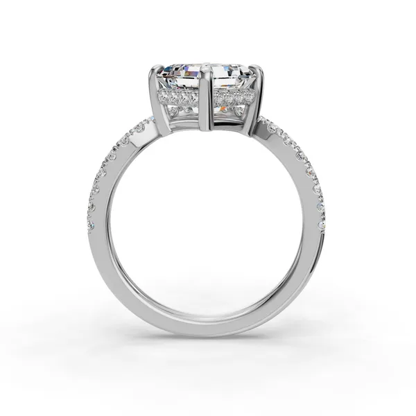 Platinum Asscher Engagement Ring Setting Image 2 SVS Fine Jewelry Oceanside, NY