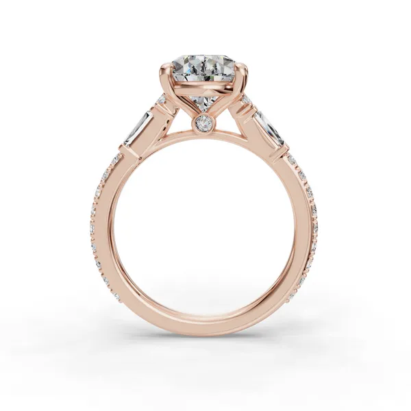 14K Rose Gold Pear Engagement Ring Setting Image 2 SVS Fine Jewelry Oceanside, NY