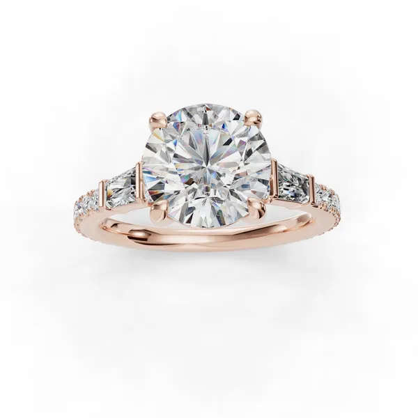 14K Rose Gold Round Engagement Ring Setting Image 4 SVS Fine Jewelry Oceanside, NY