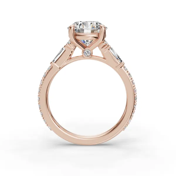 14K Rose Gold Round Engagement Ring Setting Image 2 SVS Fine Jewelry Oceanside, NY