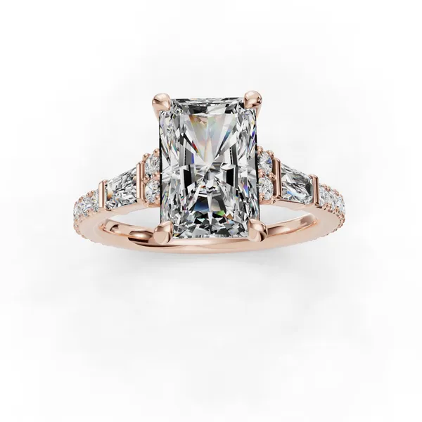 14K Rose Gold Radiant Engagement Ring Setting Image 4 SVS Fine Jewelry Oceanside, NY