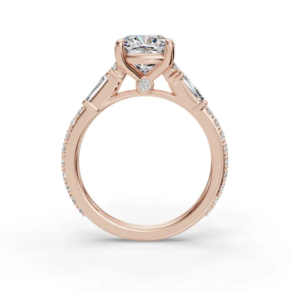 14K Rose Gold Cushion Engagement Ring Setting Image 2 SVS Fine Jewelry Oceanside, NY