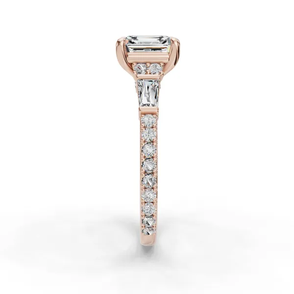 14K Rose Gold Asscher Engagement Ring Setting Image 3 SVS Fine Jewelry Oceanside, NY