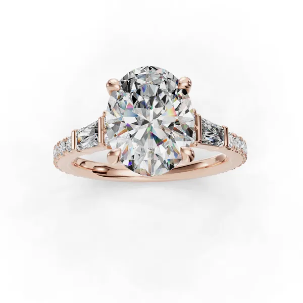 14K Rose Gold Oval Engagement Ring Setting Image 4 SVS Fine Jewelry Oceanside, NY