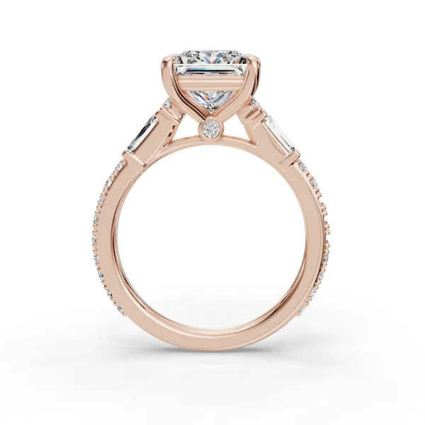 14K Rose Gold Princess Engagement Ring Setting Image 2 SVS Fine Jewelry Oceanside, NY