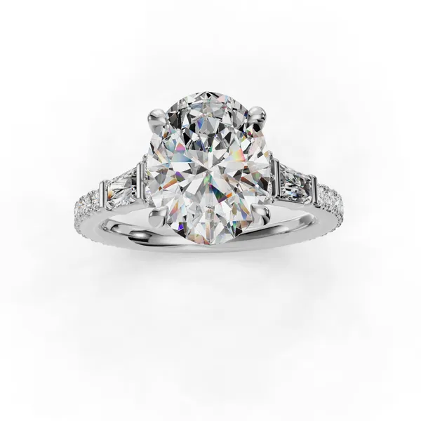 14K White Gold Oval Engagement Ring Setting Image 4 SVS Fine Jewelry Oceanside, NY