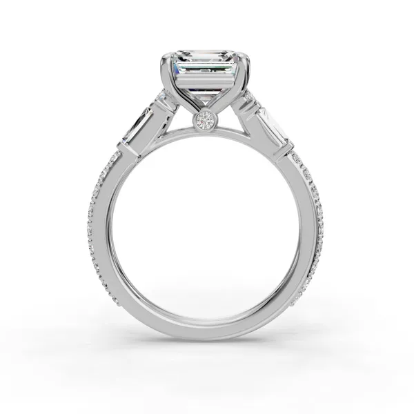 14K White Gold Asscher Engagement Ring Setting Image 2 SVS Fine Jewelry Oceanside, NY