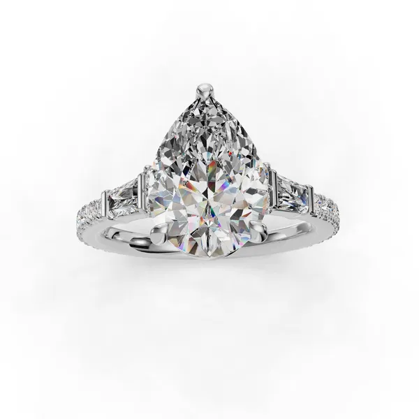 14K White Gold Pear Engagement Ring Setting Image 4 SVS Fine Jewelry Oceanside, NY