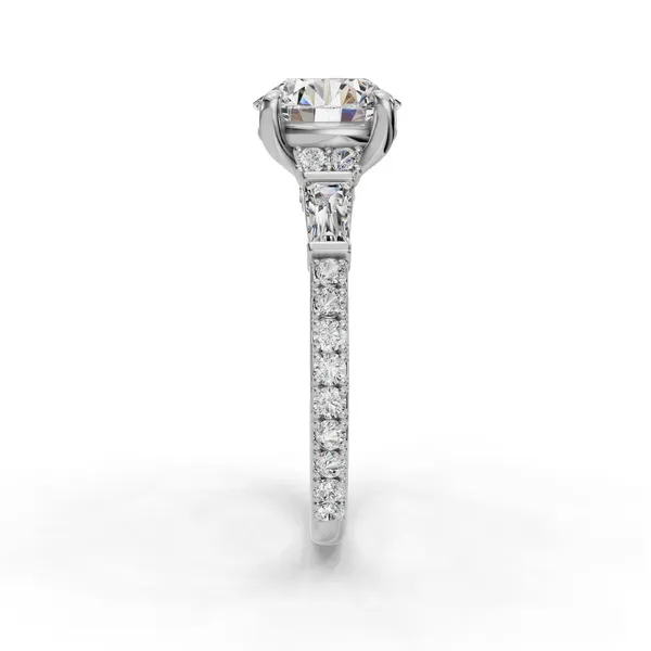 14K White Gold Round Engagement Ring Setting Image 3 SVS Fine Jewelry Oceanside, NY