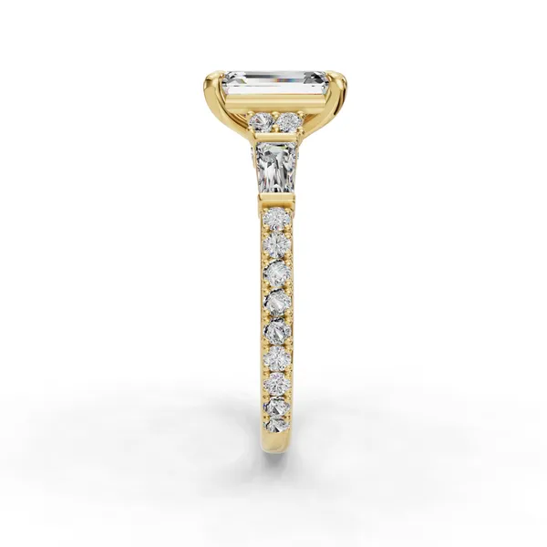 14K Yellow Gold Emerald Engagement Ring Setting Image 3 SVS Fine Jewelry Oceanside, NY