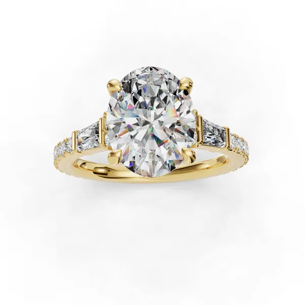 14K Yellow Gold Oval Engagement Ring Setting Image 4 SVS Fine Jewelry Oceanside, NY