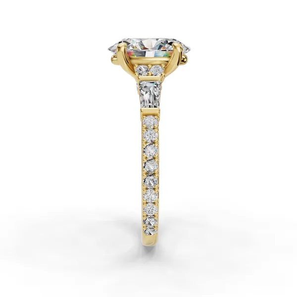 14K Yellow Gold Oval Engagement Ring Setting Image 3 SVS Fine Jewelry Oceanside, NY