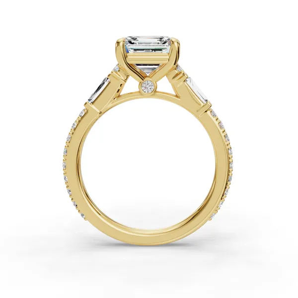 14K Yellow Gold Asscher Engagement Ring Setting Image 2 SVS Fine Jewelry Oceanside, NY