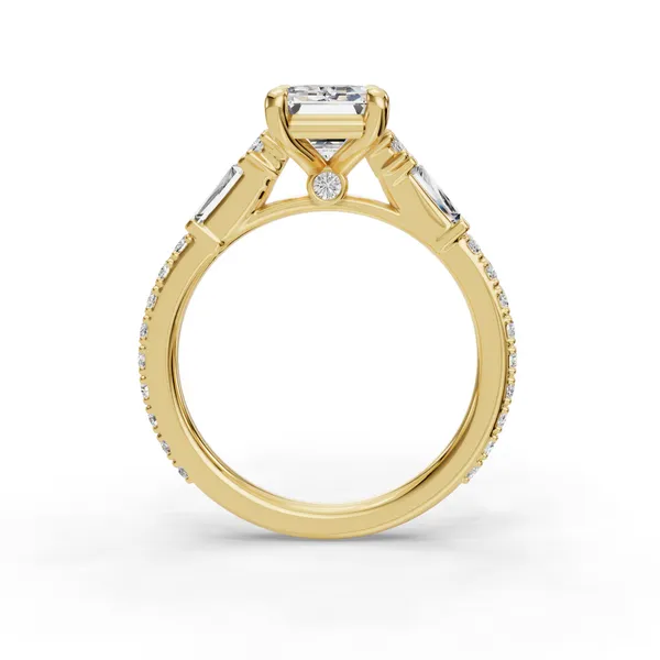 14K Yellow Gold Emerald Engagement Ring Setting Image 2 SVS Fine Jewelry Oceanside, NY