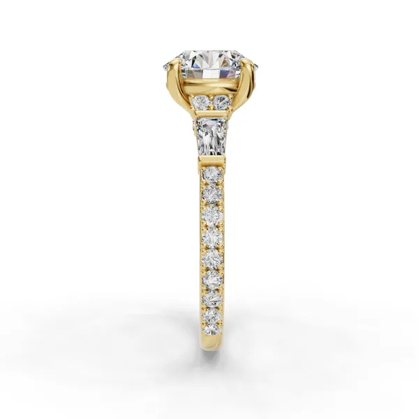 14K Yellow Gold Round Engagement Ring Setting Image 3 SVS Fine Jewelry Oceanside, NY