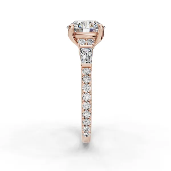 18K Rose Gold Round Engagement Ring Setting Image 3 SVS Fine Jewelry Oceanside, NY