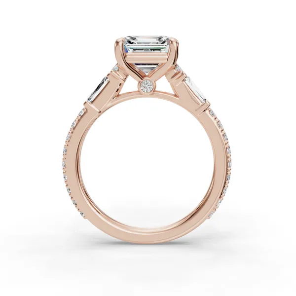 18K Rose Gold Asscher Engagement Ring Setting Image 2 SVS Fine Jewelry Oceanside, NY