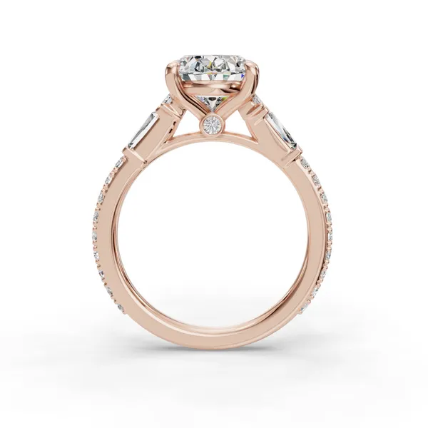 18K Rose Gold Oval Engagement Ring Setting Image 2 SVS Fine Jewelry Oceanside, NY
