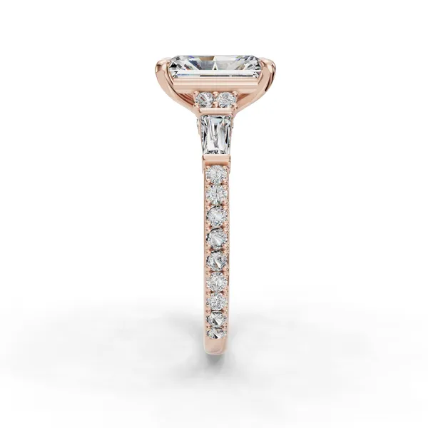 18K Rose Gold Radiant Engagement Ring Setting Image 3 SVS Fine Jewelry Oceanside, NY