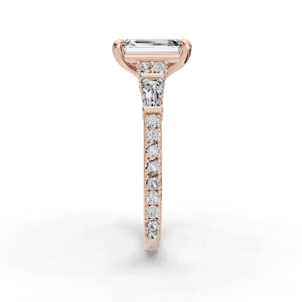 18K Rose Gold Emerald Engagement Ring Setting Image 3 SVS Fine Jewelry Oceanside, NY