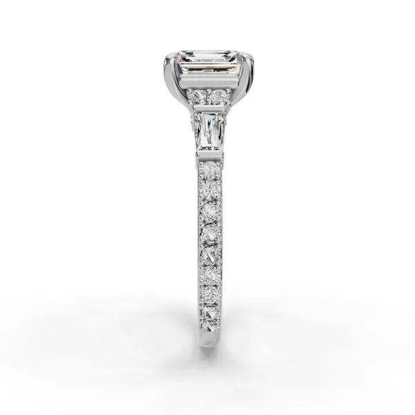18K White Gold Asscher Engagement Ring Setting Image 3 SVS Fine Jewelry Oceanside, NY