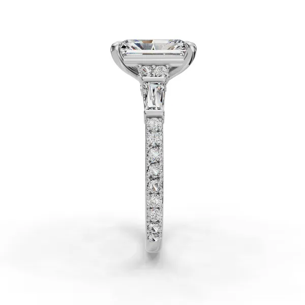 18K White Gold Radiant Engagement Ring Setting Image 3 SVS Fine Jewelry Oceanside, NY