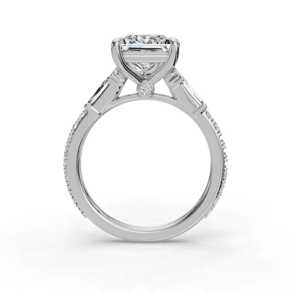 18K White Gold Princess Engagement Ring Setting Image 2 SVS Fine Jewelry Oceanside, NY