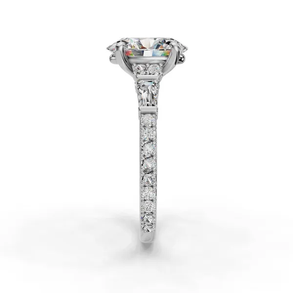 18K White Gold Oval Engagement Ring Setting Image 3 SVS Fine Jewelry Oceanside, NY