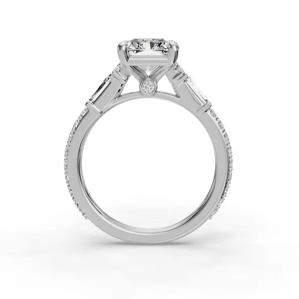 18K White Gold Radiant Engagement Ring Setting Image 2 SVS Fine Jewelry Oceanside, NY