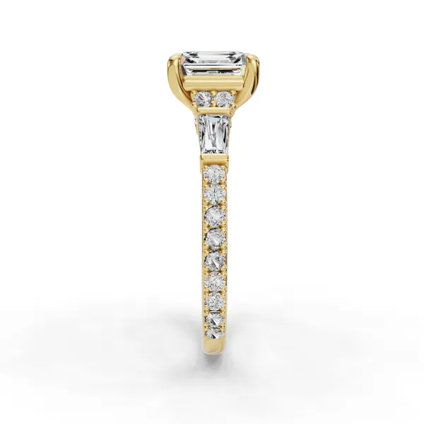 18K Yellow Gold Asscher Engagement Ring Setting Image 3 SVS Fine Jewelry Oceanside, NY