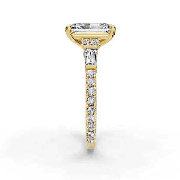 18K Yellow Gold Radiant Engagement Ring Setting Image 3 SVS Fine Jewelry Oceanside, NY