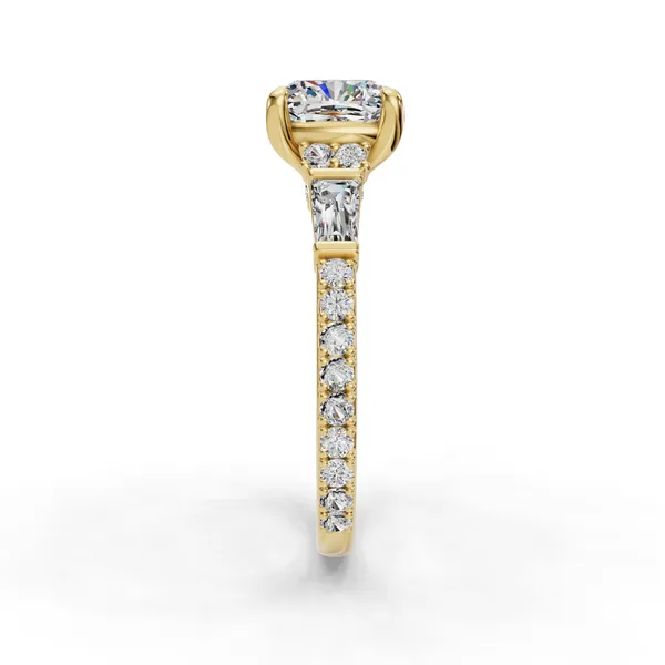 18K Yellow Gold Cushion Engagement Ring Setting Image 3 SVS Fine Jewelry Oceanside, NY