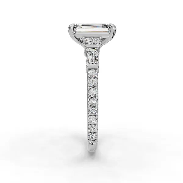 Platinum Emerald Engagement Ring Setting Image 3 SVS Fine Jewelry Oceanside, NY