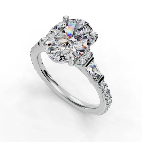Platinum Oval Engagement Ring Setting SVS Fine Jewelry Oceanside, NY