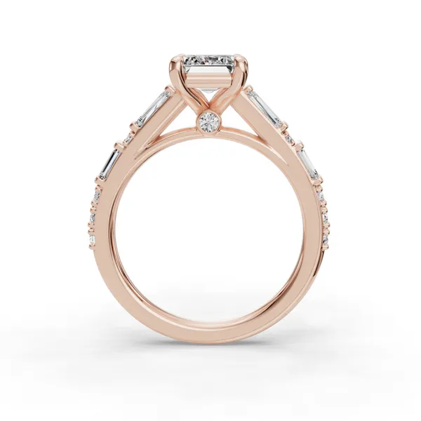 14K Rose Gold Emerald Engagement Ring Setting Image 2 SVS Fine Jewelry Oceanside, NY